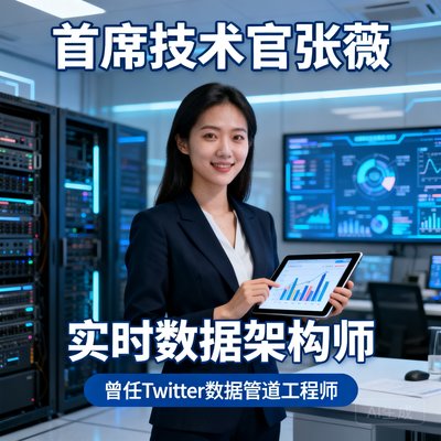 首席技术官张薇，实时数据架构师，曾任Twitter数据管道工程师