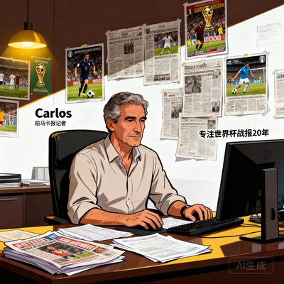 足球编辑Carlos，前马卡报记者，专注世界杯战报20年